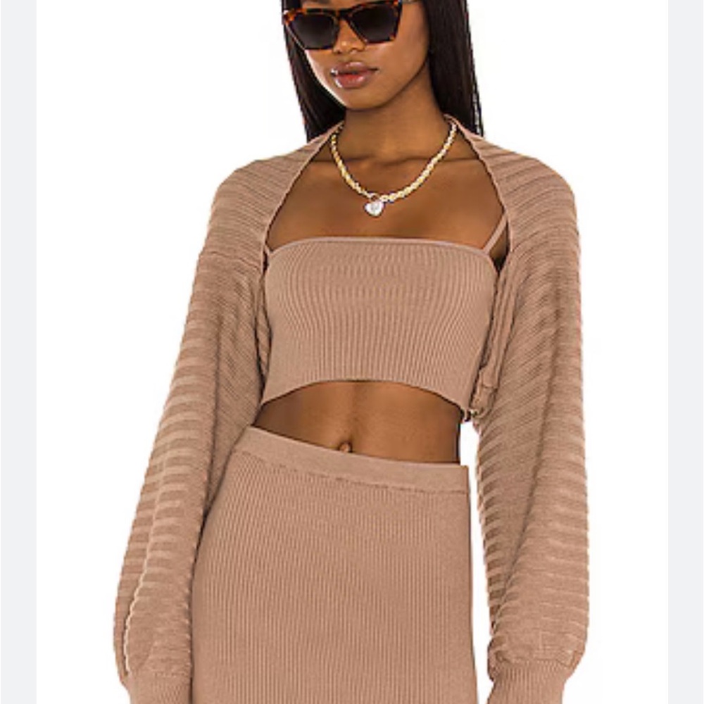 Tan Ribbed Knit shrug